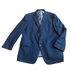 Hart Schaffner Marx Navy Blue Blazer Jacket Button-Down Sport Coat Size 46R Mens